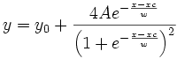 y=y_0+\frac{4Ae^{-\frac{x-xc}w}}{\left( 1+e^{-\frac{x-xc}w}\right) ^2}
