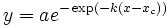 y=ae^{-\exp (-k(x-x_c))}