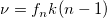 \nu=f_nk(n-1) \nu=f_nk(n-1)