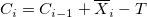 C_i=C_{i-1}+\overline{X}_i-T C_i=C_{i-1}+\overline{X}_i-T
