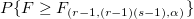 P\{F\geq F_{(r-1,(r-1)(s-1),\alpha )}\} P\{F\geq F_{(r-1,(r-1)(s-1),\alpha )}\}