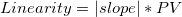 Linearity = |slope| * PV  Linearity = |slope| * PV