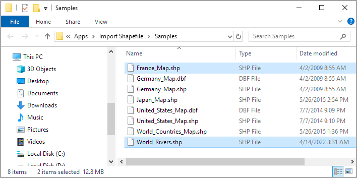 Import Shapefile sample files.png