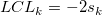 LCL_k = -2 s_k LCL_k = -2 s_k
