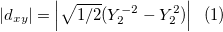 \left | d_{xy} \right |=\left | \sqrt{1/2}(Y_2^{-2}-Y_2^{2}) \right |\; \; (1)