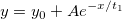 y=y_0+Ae^{-x/t_1} y=y_0+Ae^{-x/t_1}