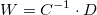 W = C^{-1}\cdot D W = C^{-1}\cdot D