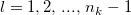 l=1, 2,\, ...,\, n_k-1