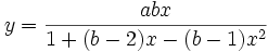 y=\frac{abx}{1+(b-2)x-(b-1)x^2}