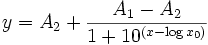 y=A_2+\frac{A_1-A_2}{1+10^{\left( x-\log x_0\right) }}
