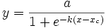  y=\frac a{1+e^{-k\left( x-x_c\right) }}