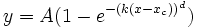 y=A(1-e^{-\left( k\left( x-x_c\right) \right) ^d})