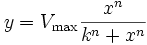 y=V_{\max }\frac{x^n}{k^n+x^n}