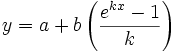  y=a+b\left( \frac{e^{kx}-1}k\right) 