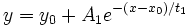 y=y_0+A_1e^{-(x-x_0)/t_1}