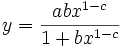 y=\frac{abx^{1-c}}{1+bx^{1-c}}