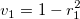 v_1 = 1 - r_1^2 v_1 = 1 - r_1^2