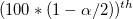 (100*(1-\alpha/2))^{th} (100*(1-\alpha/2))^{th}