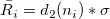 \bar{R_i}=d_2(n_i)*\sigma \bar{R_i}=d_2(n_i)*\sigma