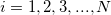 i=1, 2, 3,...,N i=1, 2, 3,...,N