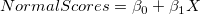 NormalScores=\beta_0+\beta_1X NormalScores=\beta_0+\beta_1X