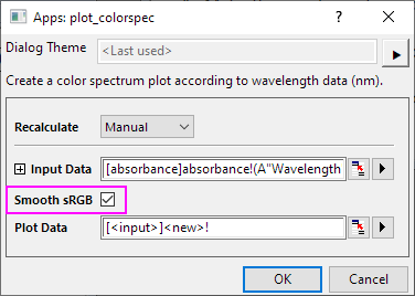 Help Online - Apps - Color Spectrum Plot