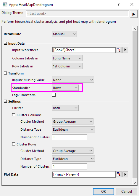 Help Online - Apps - Heat Map with Dendrogram