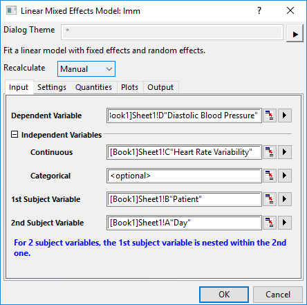 Help Online - Apps - Linear Mixed Effects Model(Pro)