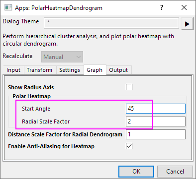 Help Online - Apps - Polar Heatmap with Dendrogram