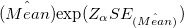 \hat{(Mean)}{\exp}(Z_{\alpha}{SE_{\hat{(Mean)}}}) 