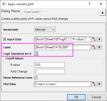 Help Online - Apps - Volcano Plot