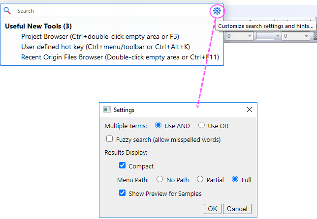 Help Online - User Guide - The Origin Interface