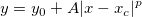 y=y_0+A|x-x_c|^p y=y_0+A|x-x_c|^p