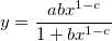 y=\frac{abx^{1-c}}{1+bx^{1-c}} y=\frac{abx^{1-c}}{1+bx^{1-c}}