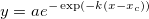 y=ae^{-\exp (-k(x-x_c))} y=ae^{-\exp (-k(x-x_c))}