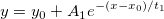y=y_0+A_1e^{-(x-x_0)/t_1} y=y_0+A_1e^{-(x-x_0)/t_1}