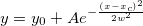 y=y_0+Ae^{-\frac{\left( x-x_c\right) ^2}{2w^2}} y=y_0+Ae^{-\frac{\left( x-x_c\right) ^2}{2w^2}}