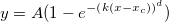 y=A(1-e^{-\left( k\left( x-x_c\right) \right) ^d})  y=A(1-e^{-\left( k\left( x-x_c\right) \right) ^d})