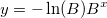 y=-\ln(B)B^x y=-\ln(B)B^x