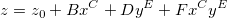 z=z_0+Bx^C+Dy^E+Fx^Cy^E z=z_0+Bx^C+Dy^E+Fx^Cy^E