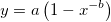y=a\left( 1-x^{-b}\right) y=a\left( 1-x^{-b}\right)