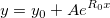y=y_0+Ae^{R_0x} y=y_0+Ae^{R_0x}