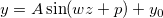 y = A\sin(wz+p) + y_{0} y = A\sin(wz+p) + y_{0}