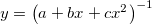 y=\left( a+bx+cx^2\right) ^{-1} y=\left( a+bx+cx^2\right) ^{-1}