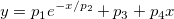 y=p_1e^{-x/p_2}+p_3+p_4x y=p_1e^{-x/p_2}+p_3+p_4x