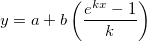 y=a+b\left( \frac{e^{kx}-1}k\right)   y=a+b\left( \frac{e^{kx}-1}k\right)