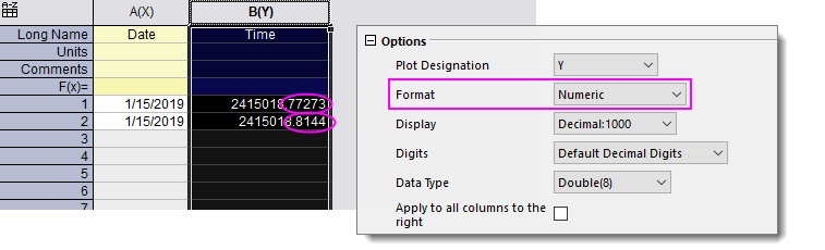 Help Online Quick Help Faq 993 When I Paste My Excel Time Data Into Origin Origin Displays 12 30 19