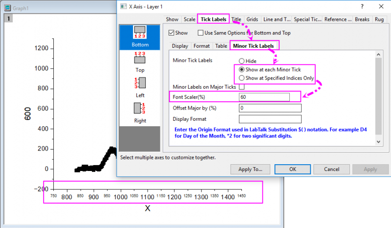 Help Online - Quick Help - FAQ-1072 How to show minor tick ...
