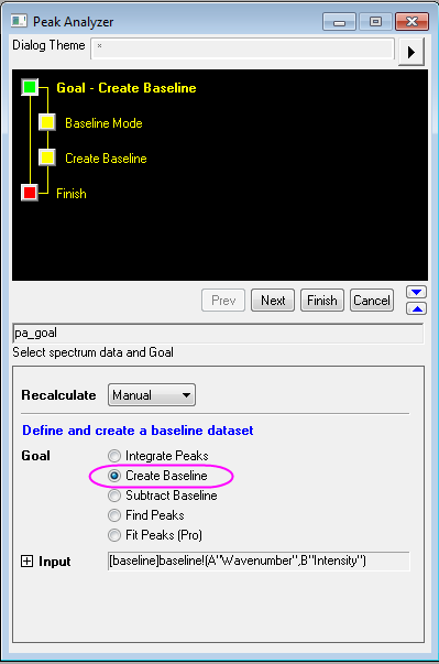 Help Online Tutorials Create And Subtract Baseline With Peak