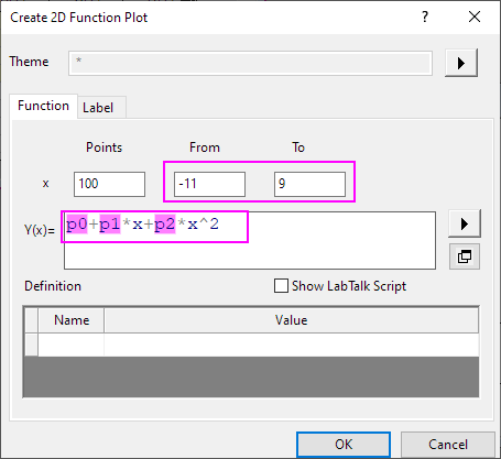 Help Online - Tutorials - Plot Functions with Parameters Defined in a ...
